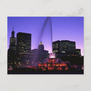 USA, IL, Chicago. Buckingham Fountain in Grant Postkarte