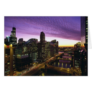 USA, IL, Chicago. Chicago Skyline und Fluss