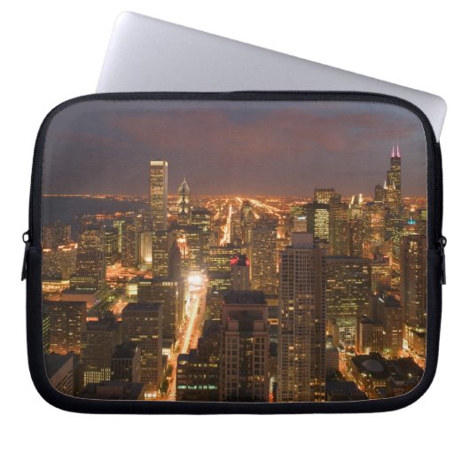 USA, Illinois, Chicago: Abend-Ansicht der Loop 2 Laptopschutzhülle (Vorderseite)
