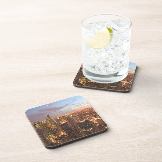 USA, Illinois, Chicago: Abend-Sicht auf den Loop Untersetzer (Rechte Seite)