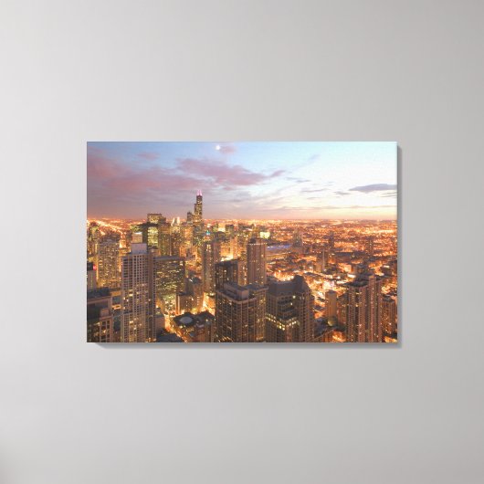 USA, Illinois, Chicago: Abend View The Loop Leinwanddruck (Vorderseite)