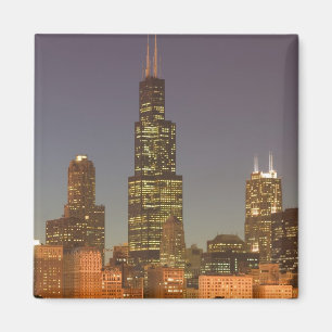 USA, Illinois, Chicago: City Skyline / Abend Magnet