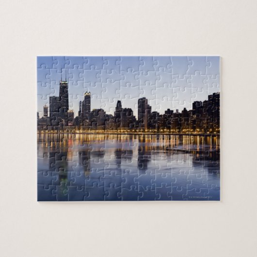 USA, Illinois, Chicago, City skyline over Lake 6 Puzzle (Horizontal)