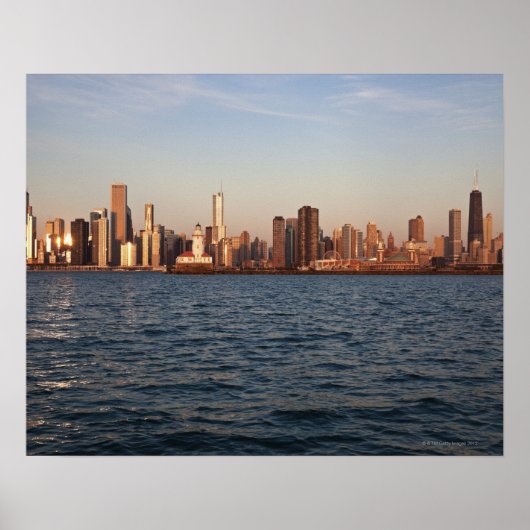 USA, Illinois, Chicago, City skyline over Lake Poster (Vorne)