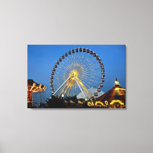 USA, Illinois, Chicago, Cityscapes, Lighted Leinwanddruck (Vorderseite)