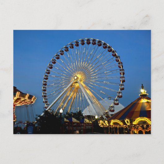 USA, Illinois, Chicago, Cityscapes, Lighted Postkarte (Vorderseite)