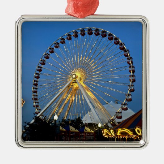 USA, Illinois, Chicago, Cityscapes, Lighted Silbernes Ornament (Vorne)