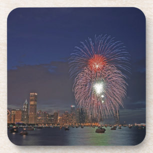 USA, Illinois, Chicago, Feuerwerk am vierten Juli Getränkeuntersetzer