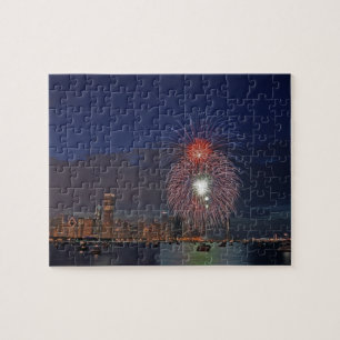 USA, Illinois, Chicago, Feuerwerk zum Unabhängigke Puzzle