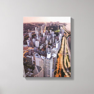 USA, Illinois, Chicago, Luftaufnahme von See Leinwanddruck