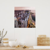 USA, Illinois, Chicago, Luftsicht auf den See Poster (Küche)