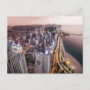 USA, Illinois, Chicago, Luftsicht auf den See Postkarte