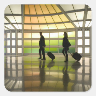 USA, Illinois, Chicago: O'Hare International Quadratischer Aufkleber
