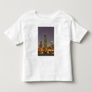 USA, Illinois, Chicago: Stadt-Skyline / Abend Kleinkind T-shirt