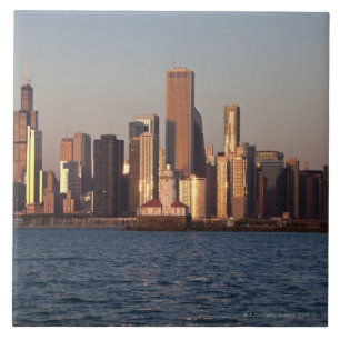 USA, Illinois, Chicago, Stadt-Skyline über See 2 Fliese