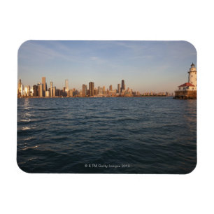 USA, Illinois, Chicago, Stadt-Skyline über See 3 Magnet