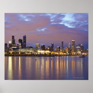 USA, Illinois, Chicago, Stadt-Skyline über See 5 Poster
