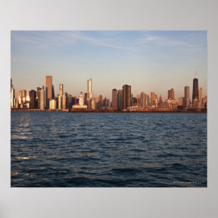USA, Illinois, Chicago, Stadt-Skyline über See Poster