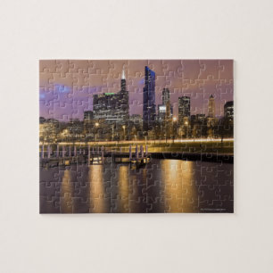 USA, Illinois-, Chicago-, Stadt-Skyline und Puzzle