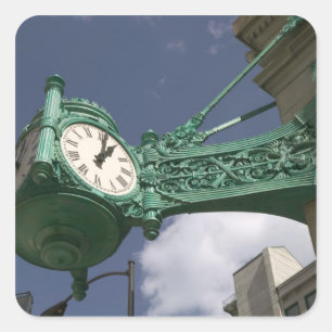 USA, Illinois, Chicago: The Loop: North Staat Quadratischer Aufkleber