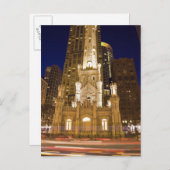 USA, Illinois, Chicago, Wasserturm beleuchtet Postkarte (Vorne/Hinten)