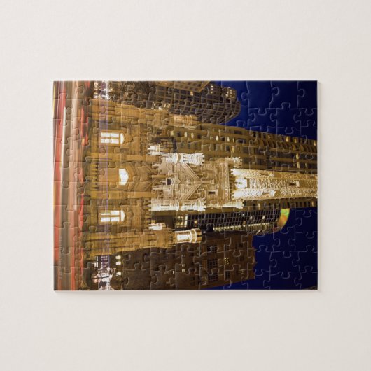 USA, Illinois, Chicago, Wasserturm beleuchtet Puzzle (Horizontal)