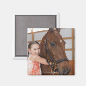 USA, Illinois, Metamora, Portrait des Lächelns Magnet (Vorderseite/Rückseite)