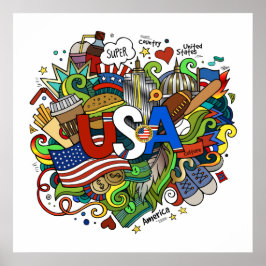 USA Illustration Art Poster