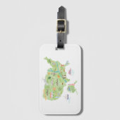 USA Illustrierte Karte Gepäckanhänger (Vorderseite Vertikal)