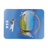 USA Illustriertes Reiseplakat Magnet (Horizontal)