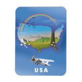 USA Illustriertes Reiseplakat Magnet (Vertikal)