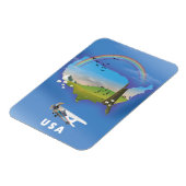 USA Illustriertes Reiseplakat Magnet (Linke Seite)