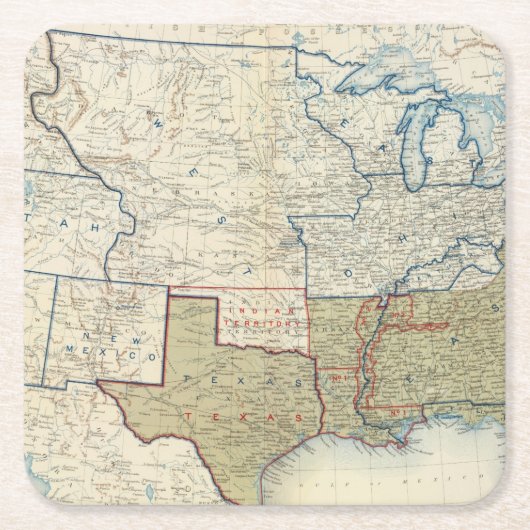 USA im Juni 1861 Rechteckiger Pappuntersetzer (Vorderseite)