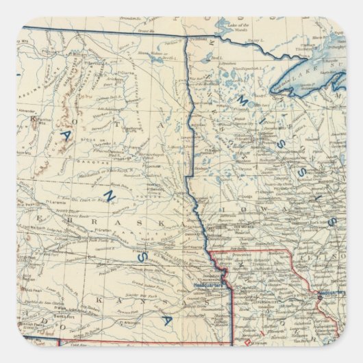 USA im Juni 1862 Quadratischer Aufkleber (Vorderseite)