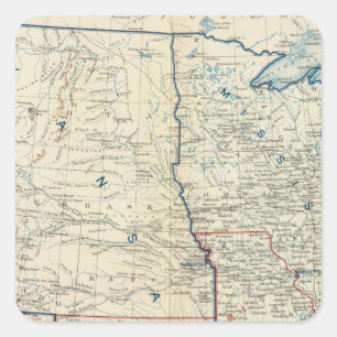 USA im Juni 1862 Quadratischer Aufkleber