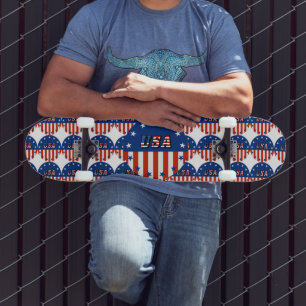 USA in den USA - Amerikanische Flaggenzirkel Stern Skateboard