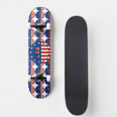 USA in den USA - Amerikanische Flaggenzirkel Stern Skateboard (Vorne)