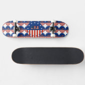 USA in den USA - Amerikanische Flaggenzirkel Stern Skateboard (Horizontal)