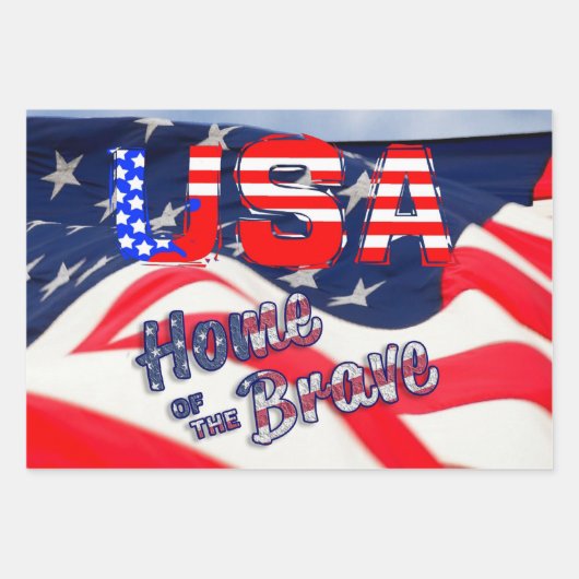 USA in Ehrenflagge Geschenkpapier Set (Vorderseite)