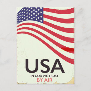 USA "In god we Trust" Vintage Poster Postkarte
