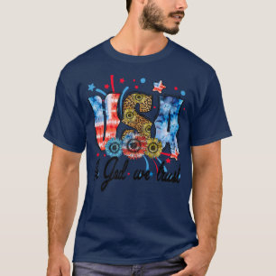 USA in Gott wir vertrauen 4. Juli - Sonnenblumen L T-Shirt
