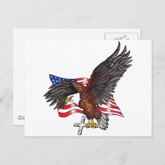 USA in Gott Wir vertrauen Eagle Postkarte (Vorne/Hinten)