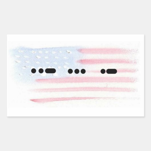 USA in Morse Code mit Flag Sticker - Anpassen (Vorderseite)