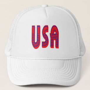 USA in mutigem rotem weißem und blau Truckerkappe