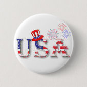 USA in US Flagge Button (Vorderseite)