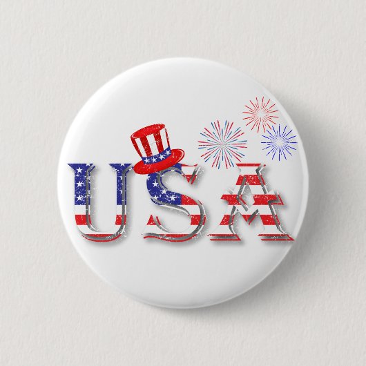 USA in US Flagge Button (Vorderseite)