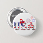USA in US Flagge Button (Vorne & Hinten)