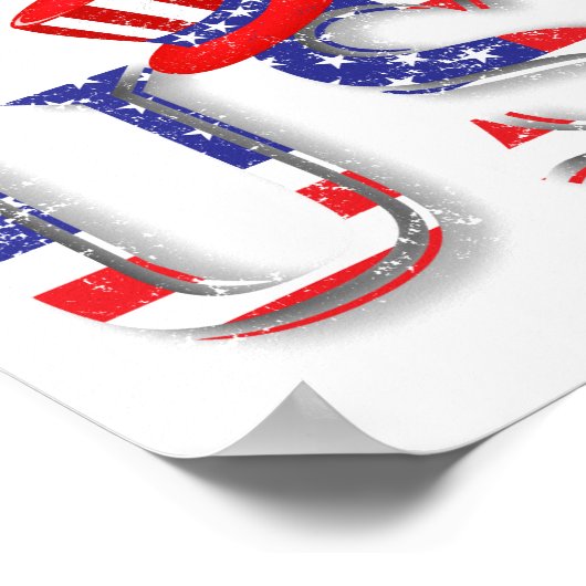 USA in US Flagge Poster (Ecke)