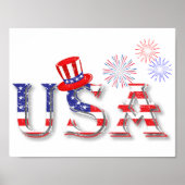 USA in US Flagge Poster (Vorne)
