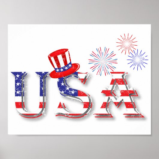 USA in US Flagge Poster (Vorne)